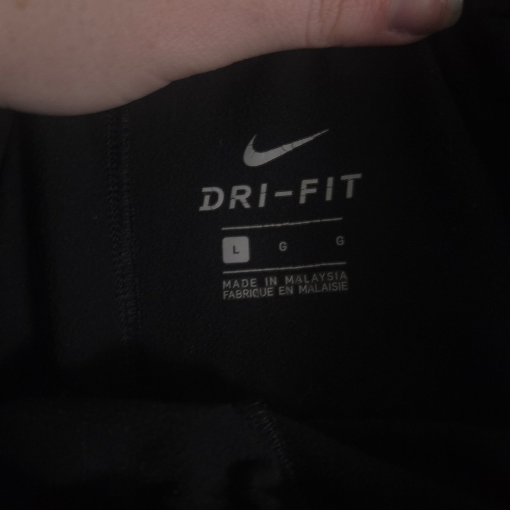 Nike Pants Mens Large Black Dri-FIT Woven Running Track Tapered Leg Zip Ankle - Picture 7 of 10